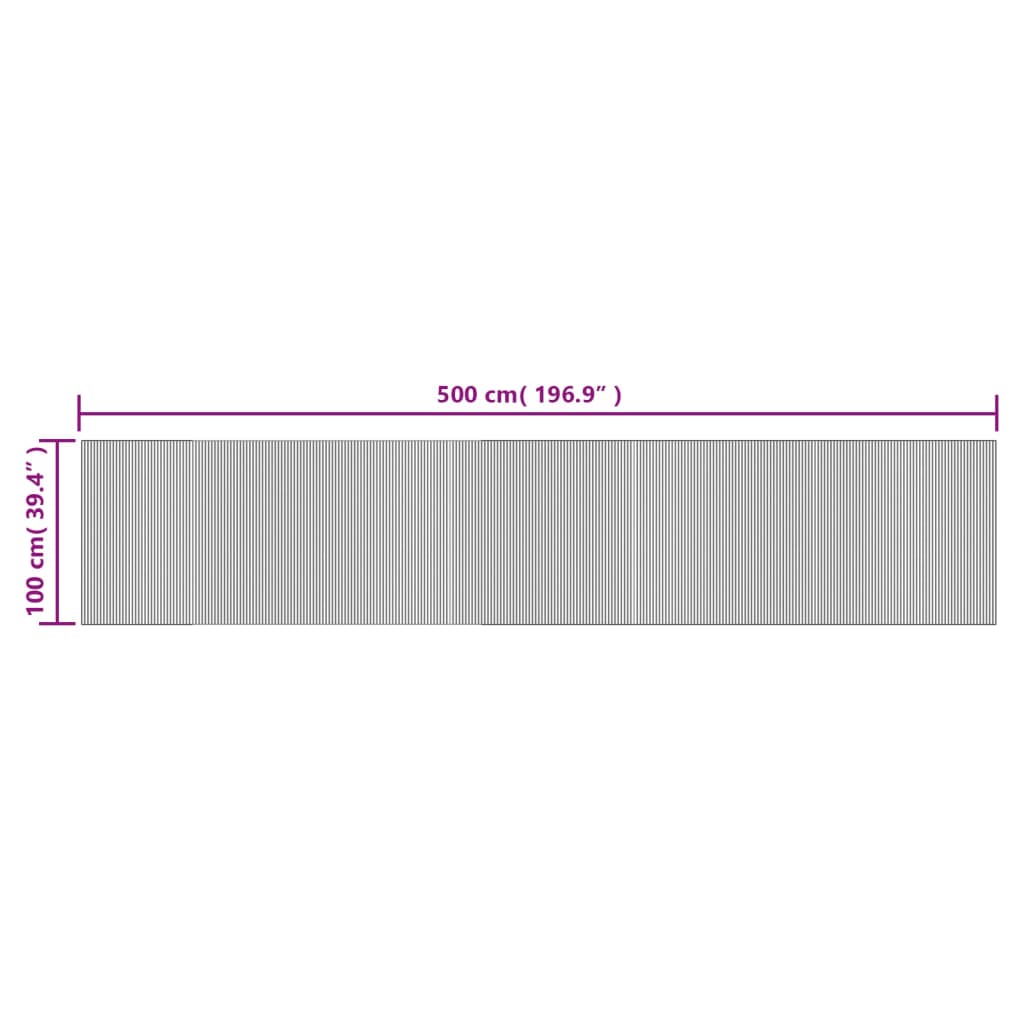Tapete retangular 100x500 cm bambu castanho-escuro — foto 7