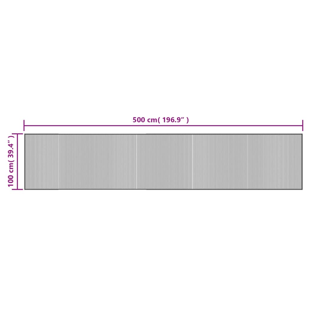 Tapete retangular 100x500 cm bambu cinzento — foto 7