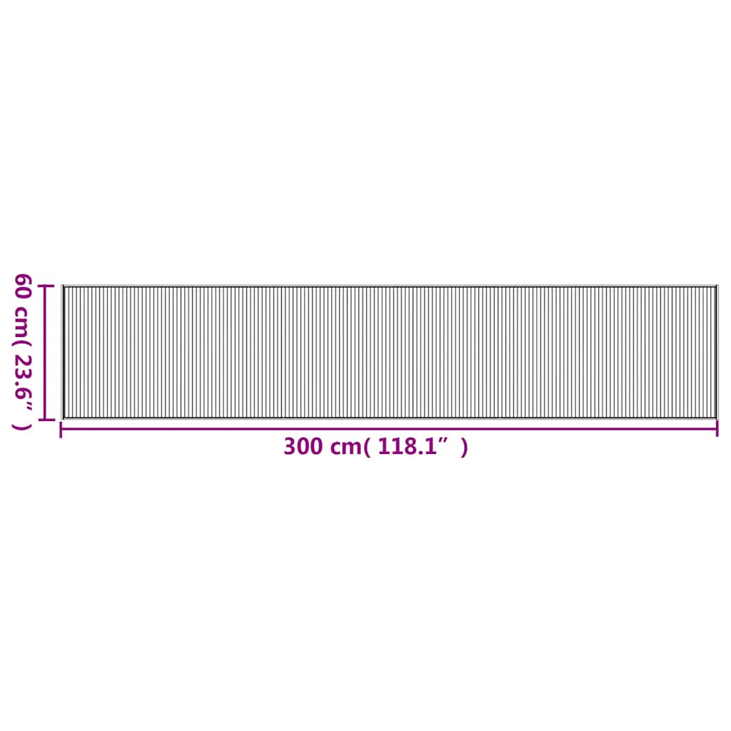 Tapete retangular 60x300 cm bambu castanho — foto 7