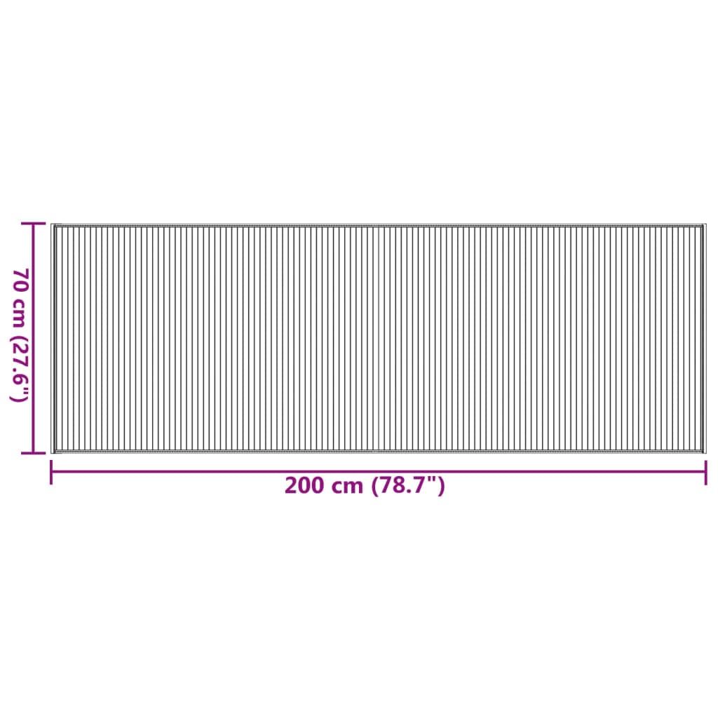 Tapete retangular 70x200 cm bambu castanho-escuro — foto 7