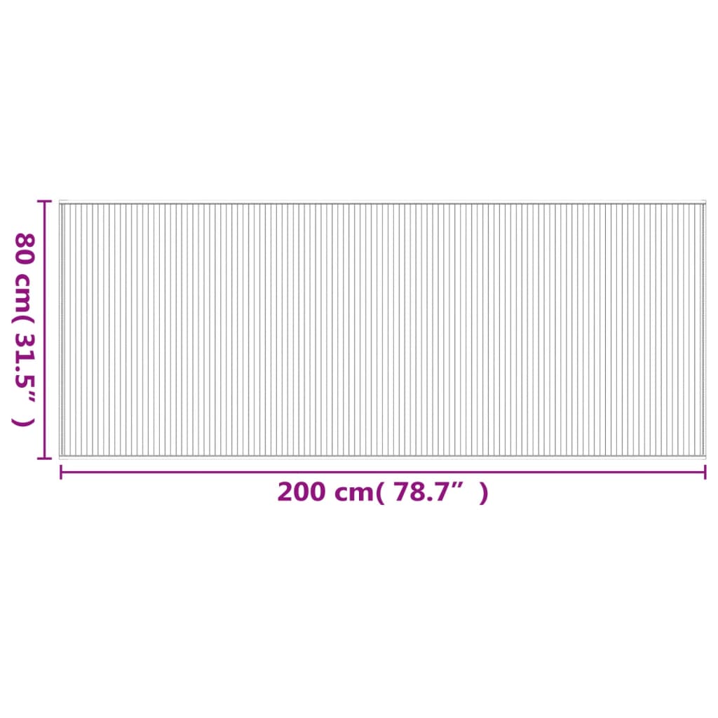 Tapete retangular 80x200 cm bambu cinzento — foto 7