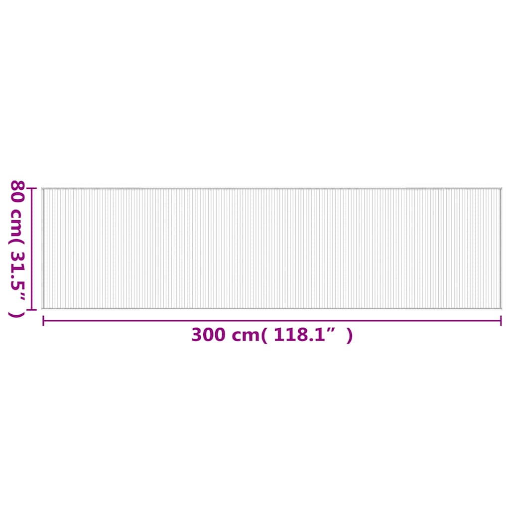 Tapete retangular 80x300 cm bambu cor natural clara — foto 7