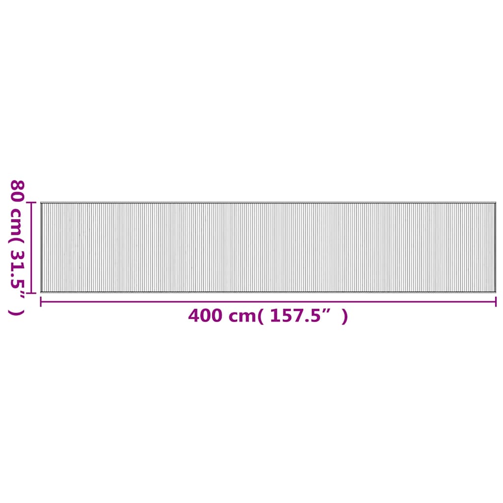 Tapete retangular 80x400 cm bambu castanho — foto 7