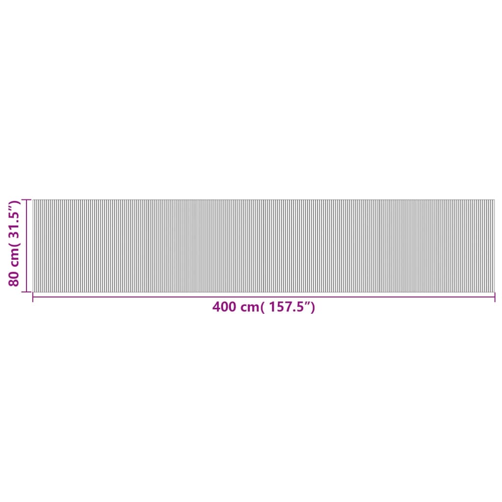 Tapete retangular 80x400 cm bambu cor natural clara — foto 7