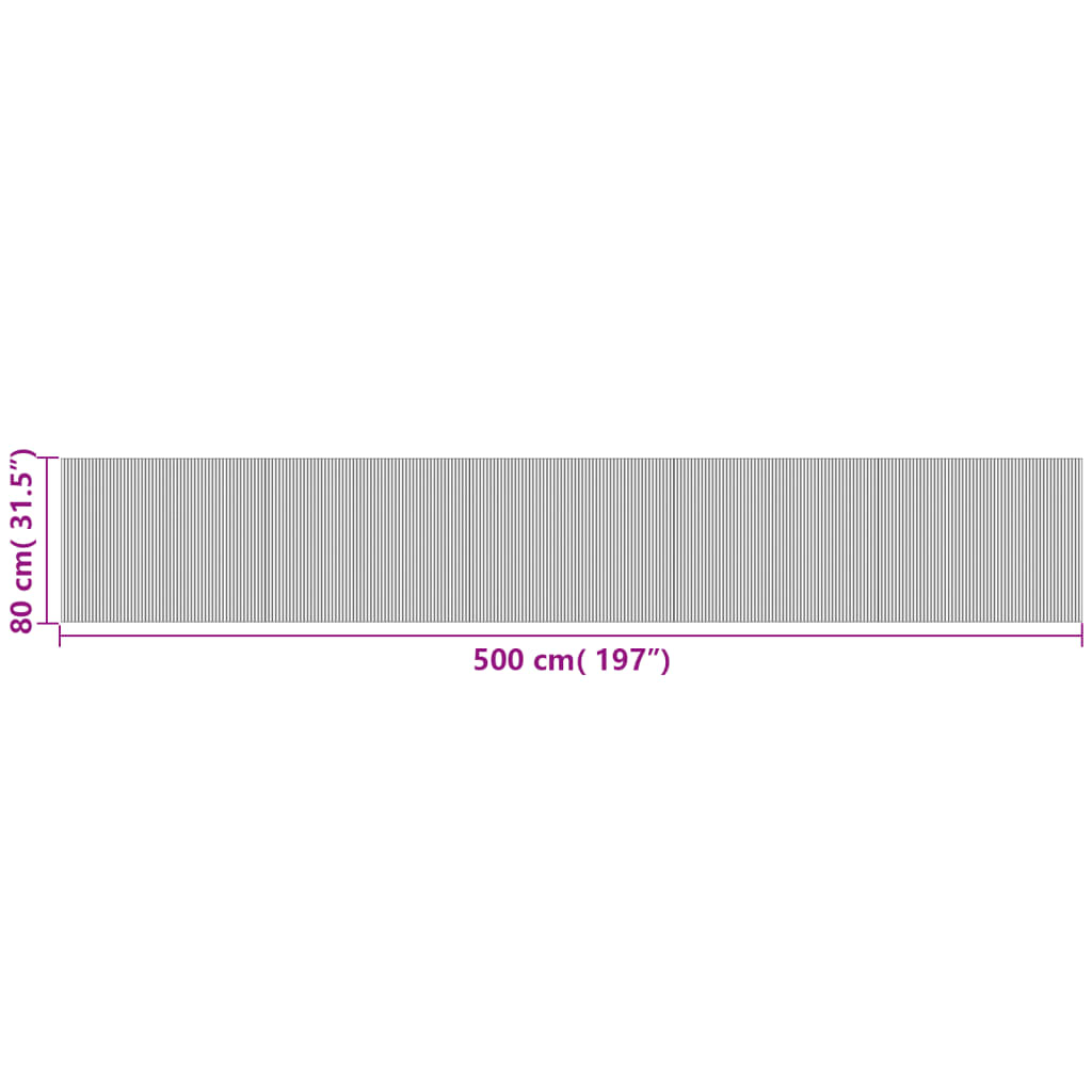 Tapete retangular 80x500 cm bambu cor natural clara — foto 7