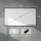 Tela de Projeção Manual 100 Polegadas Ecrã de Projetor, Formato 16:9, HD 4K/8K, Tecido Lavável, para Interior e Exterior, Cinema em Casa, Escritório, Pátio, Branco — foto 3