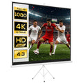 Tela de Projeção Manual com Suporte 120 Polegadas Tela de Projeção Formato 4:3 com Altura Ajustável para Cinema em Casa 244x183 cm Branco — foto 1