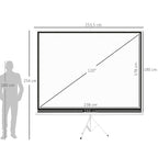 Tela de Projeção Manual com Suporte 120 Polegadas Tela de Projeção Formato 4:3 com Altura Ajustável para Cinema em Casa 244x183 cm Branco — foto 3