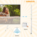 Tela de Projeção Manual com Suporte 120 Polegadas Tela de Projeção Formato 4:3 com Altura Ajustável para Cinema em Casa 244x183 cm Branco — foto 4