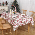 Toalha de mesa de Natal retangular lavável, resistente ao óleo, anti-rugas 132x229cm vermelha — foto 3