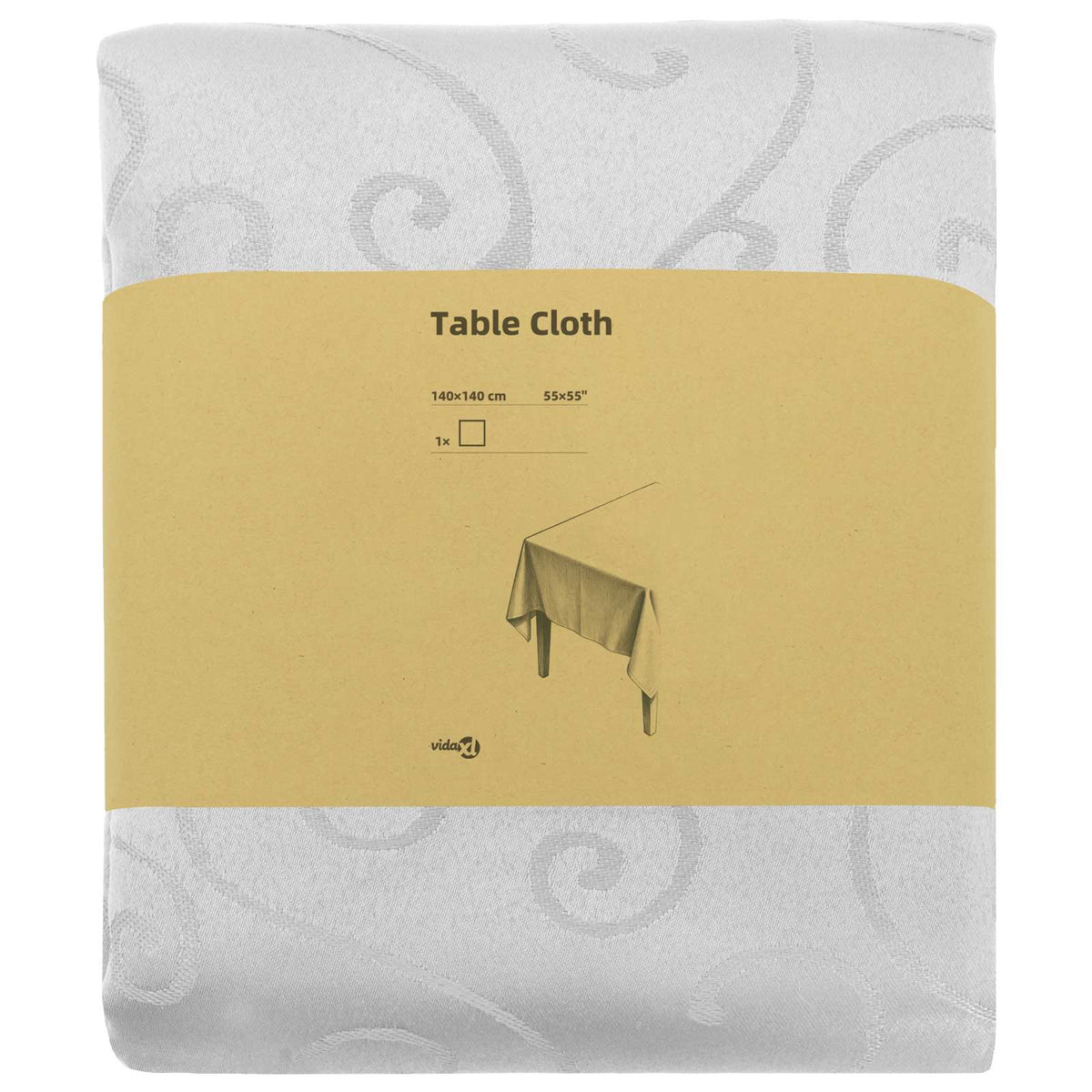 Toalha de Mesa Retangular Branco 140 x 140 cm — foto 3