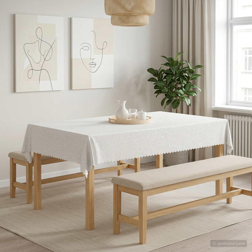 Toalha de Mesa Retangular Branco 140 x 220 cm — foto 1