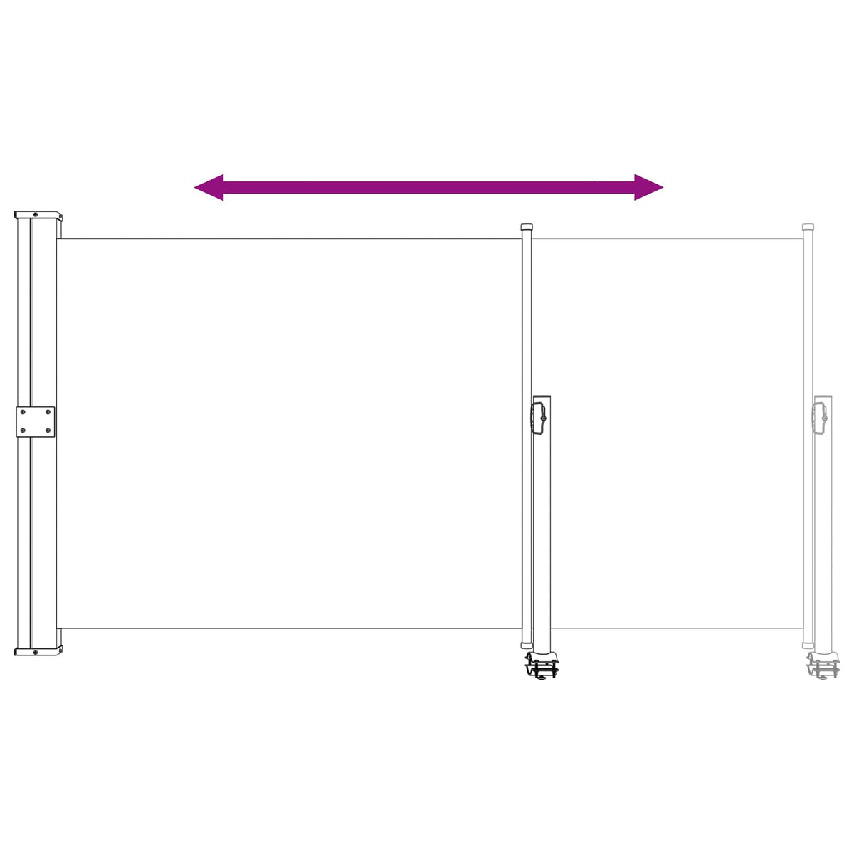 Toldo Lateral Retangular 160 x 300 cm Polyester Antracite — foto 7