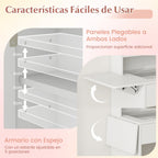 Toucador com Espelho e Luzes LED - Compacta com Tomadas Integradas e Painéis Dobráveis — foto 9