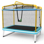 Trampolim Rectangular para Crianças com Rede de Segurança e Baloiço 190x124x222 cm — foto 12