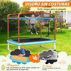 Trampolim Rectangular para Crianças com Rede de Segurança e Baloiço 190x124x222 cm — foto 4