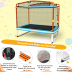 Trampolim Rectangular para Crianças com Rede de Segurança e Baloiço 190x124x222 cm — foto 7