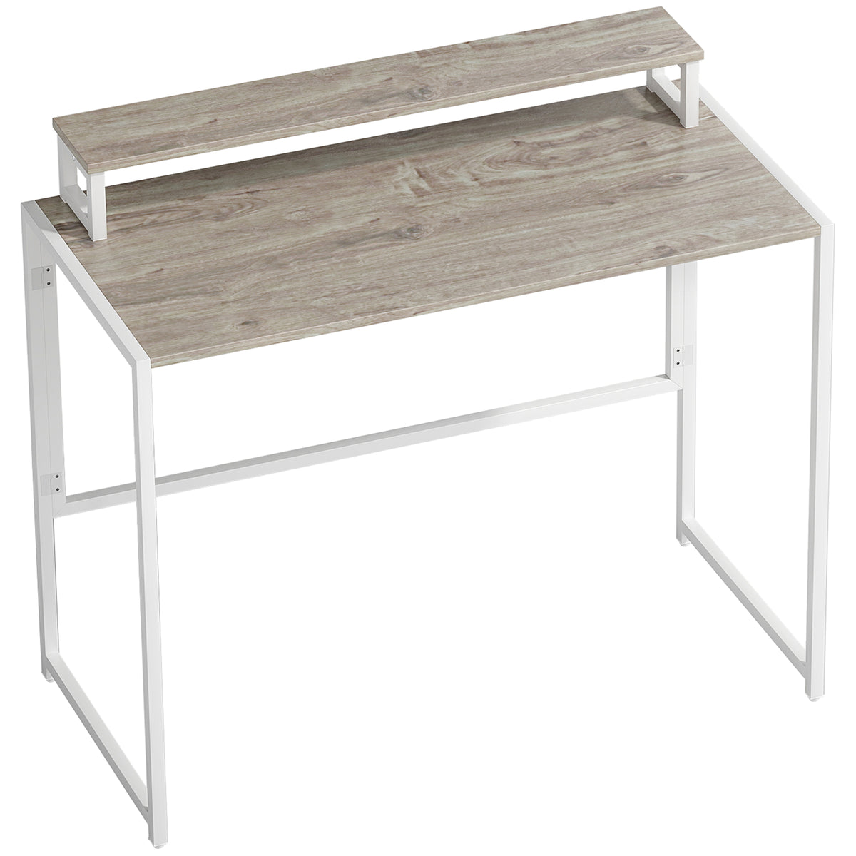 Secretária de computador dobrável com suporte para ecrã, para quarto, pequenos espaços, 100 x 48 x 87,5 cm, madeira natural — foto 1