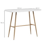 Mesa de Bar Retangular 4 Pessoas 120x60x98 cm Branco — foto 2