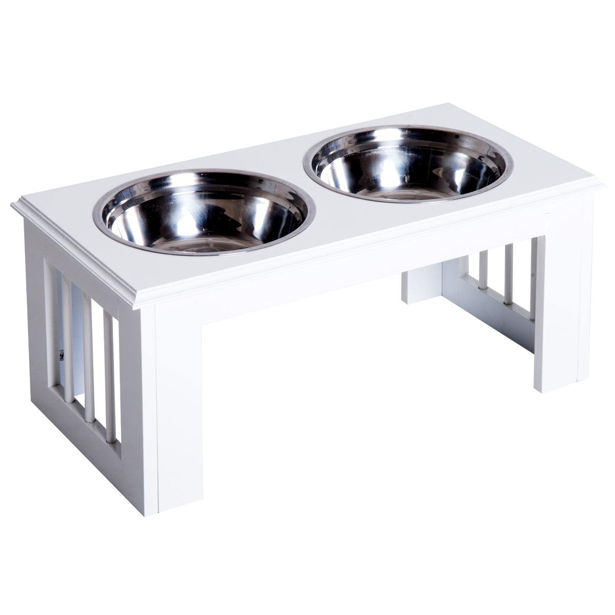 Estação de Alimentação para Cães Antiderrapante 58,4x30,5x25,4 cm Branco 2 L por Tigela — foto 1