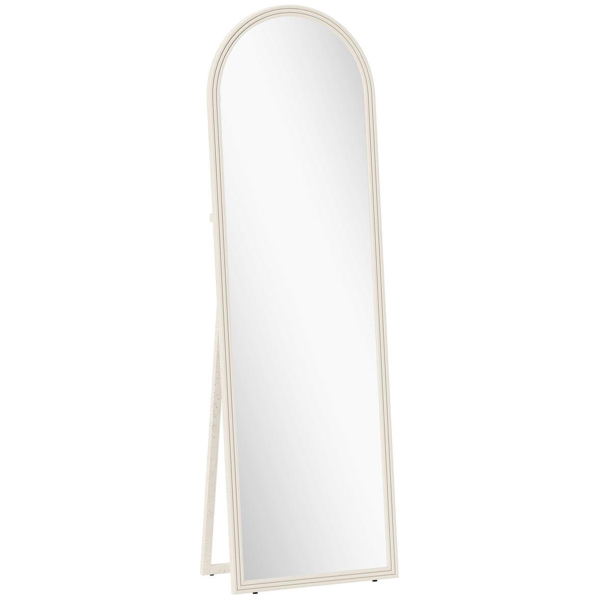 Espelho de corpo inteiro, 50 x 160 cm, autoportante, montagem na parede, moldura em arco, branco — foto 1