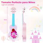 Ukelele 21 Polegadas Infantil Rosa 4 Cordas Nylon 12 Trastes Iniciantes — foto 3