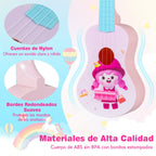 Ukelele 21 Polegadas Infantil Rosa 4 Cordas Nylon 12 Trastes Iniciantes — foto 6