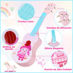 Ukelele 21 Polegadas Infantil Rosa 4 Cordas Nylon 12 Trastes Iniciantes — foto 9