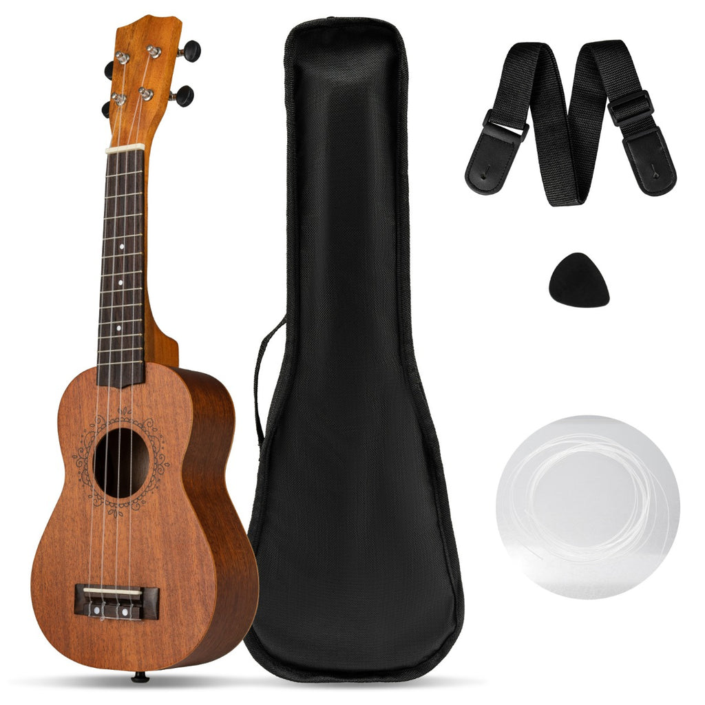 Ukelele Soprano 21 Polegadas Caoba para Adultos e Principiantes com Funda e Acessórios — foto 2