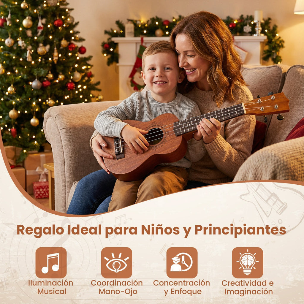 Ukelele Soprano 21 Polegadas Caoba para Adultos e Principiantes com Funda e Acessórios — foto 6