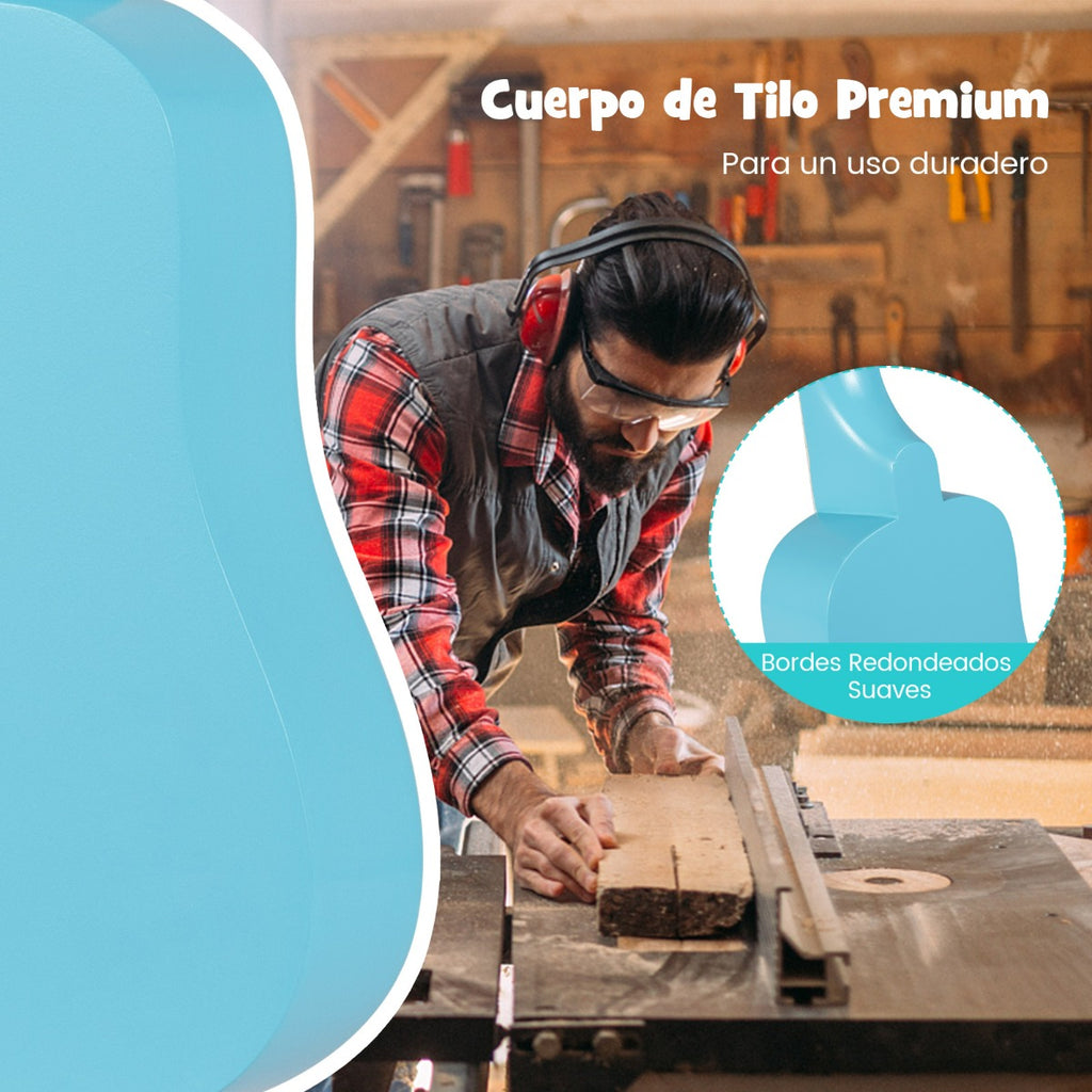 Ukulele 21 Polegadas para Crianças Guitarra Mini 4 Cordas Madeira Basswood Azul — foto 8