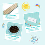 Ukulele 21 Polegadas para Crianças Guitarra Mini 4 Cordas Madeira Basswood Azul — foto 9