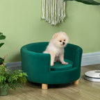 Sofá para Cães, Capa Lavável, Sofá para Pet com Encosto e Pernas de Madeira, Sofá para Gatos, para cães pequenos até 4,5 kg, Verde — imagem 6