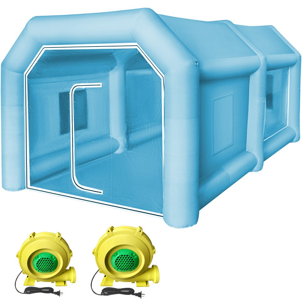 Tenda inflável spray 13x8x7ft cabine pintura com 2 ventiladores — foto 1