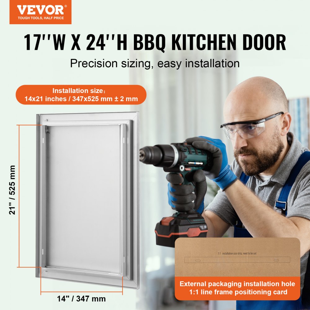 Porta acesso BBQ 432x610mm aço inox embutida — foto 2