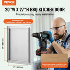 Porta acesso BBQ 508x686mm aço inoxidável embutida — foto 2