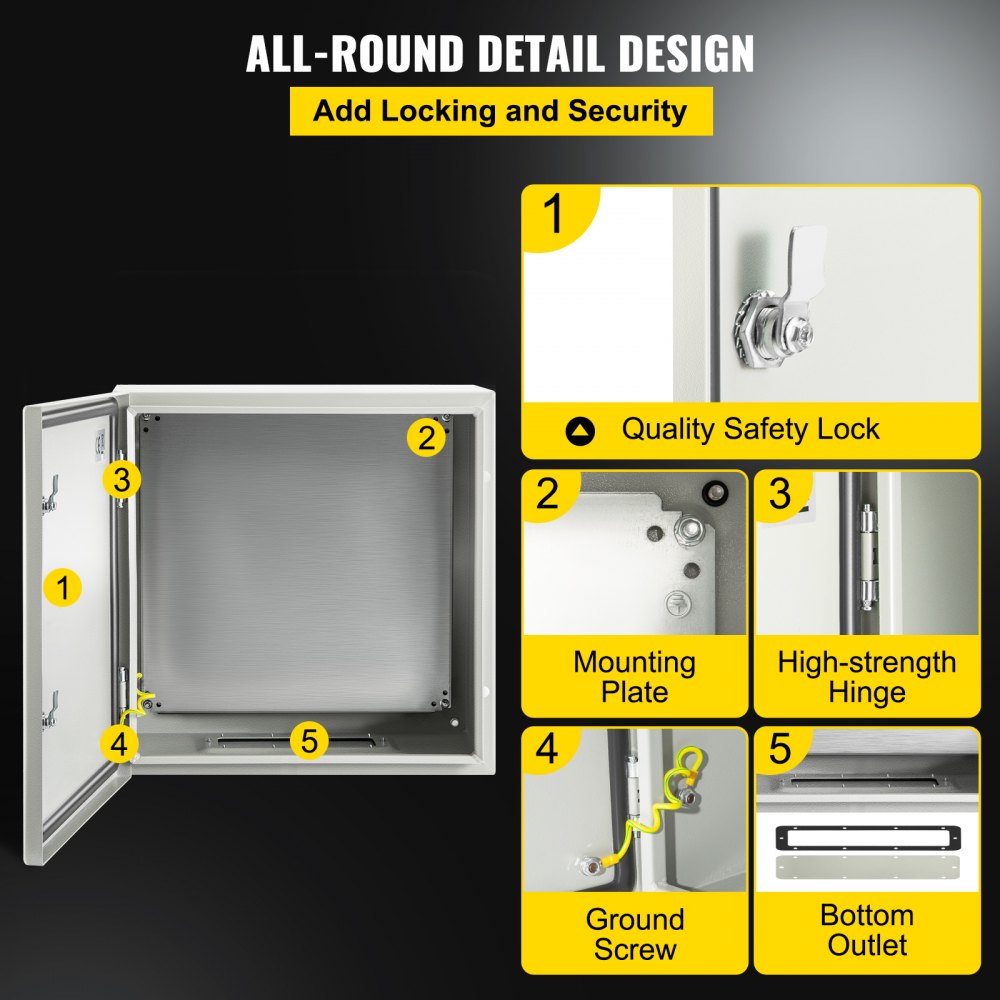 Caixa Elétrica NEMA 60 x 60 x 20 cm, IP66 Aço Inox — foto 5