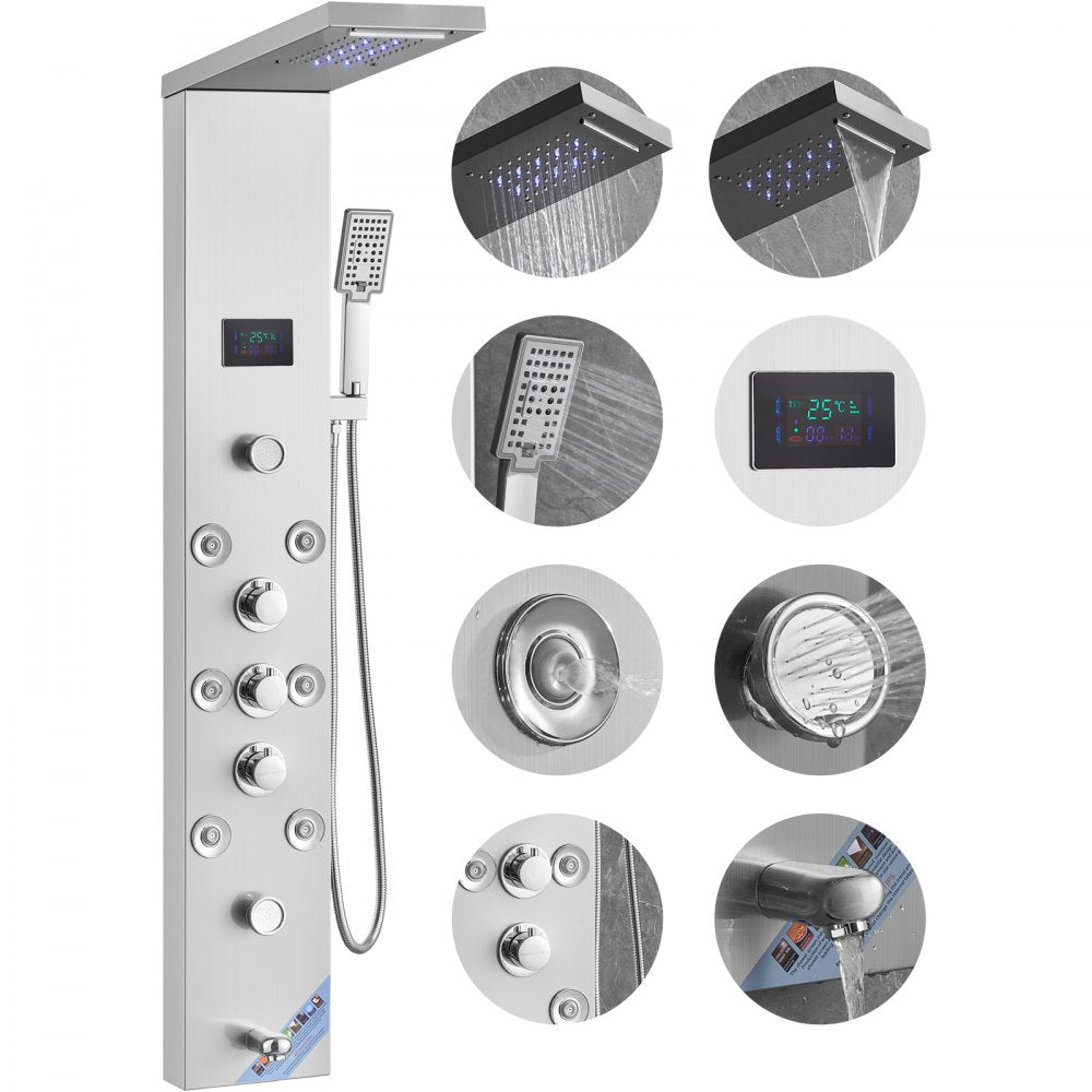 Painel duche 6 modos, LED, 8 jactos massagem — foto 1