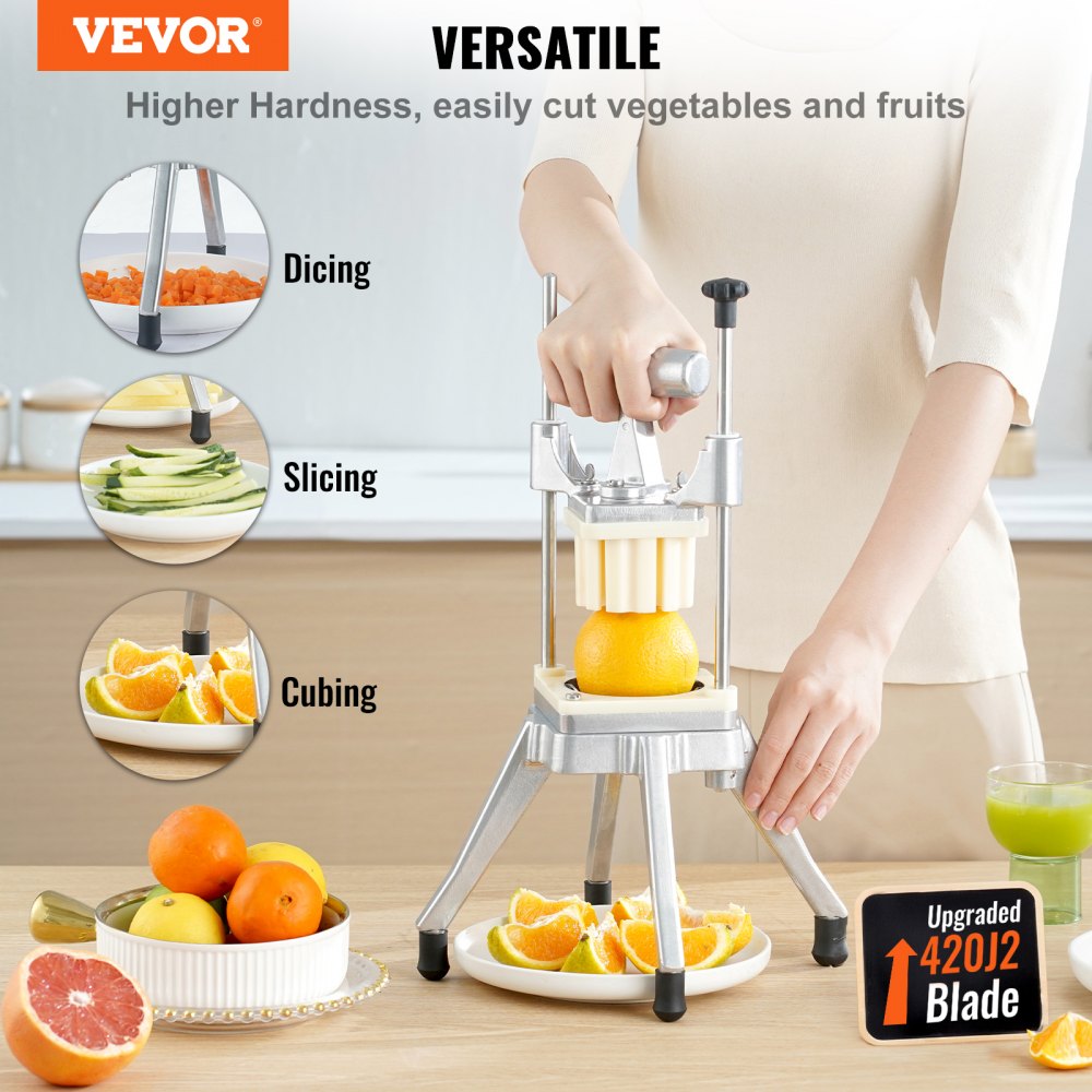 Cortador legumes aço inoxidável 4 lâminas, 6 cunhas, profissional — foto 1