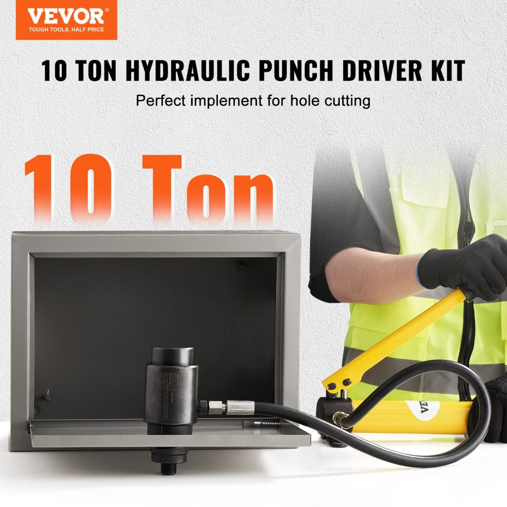 Kit perfurador hidráulico 10 ton, furos 1/2" a 2", 6 peças — foto 1