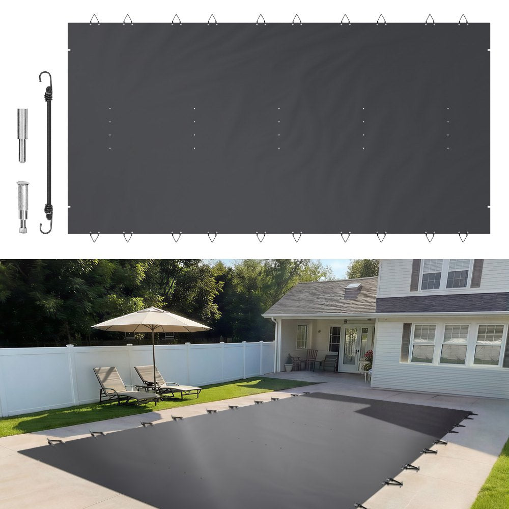Capa segurança piscina enterrada 4x8m PVC cinzento — foto 1