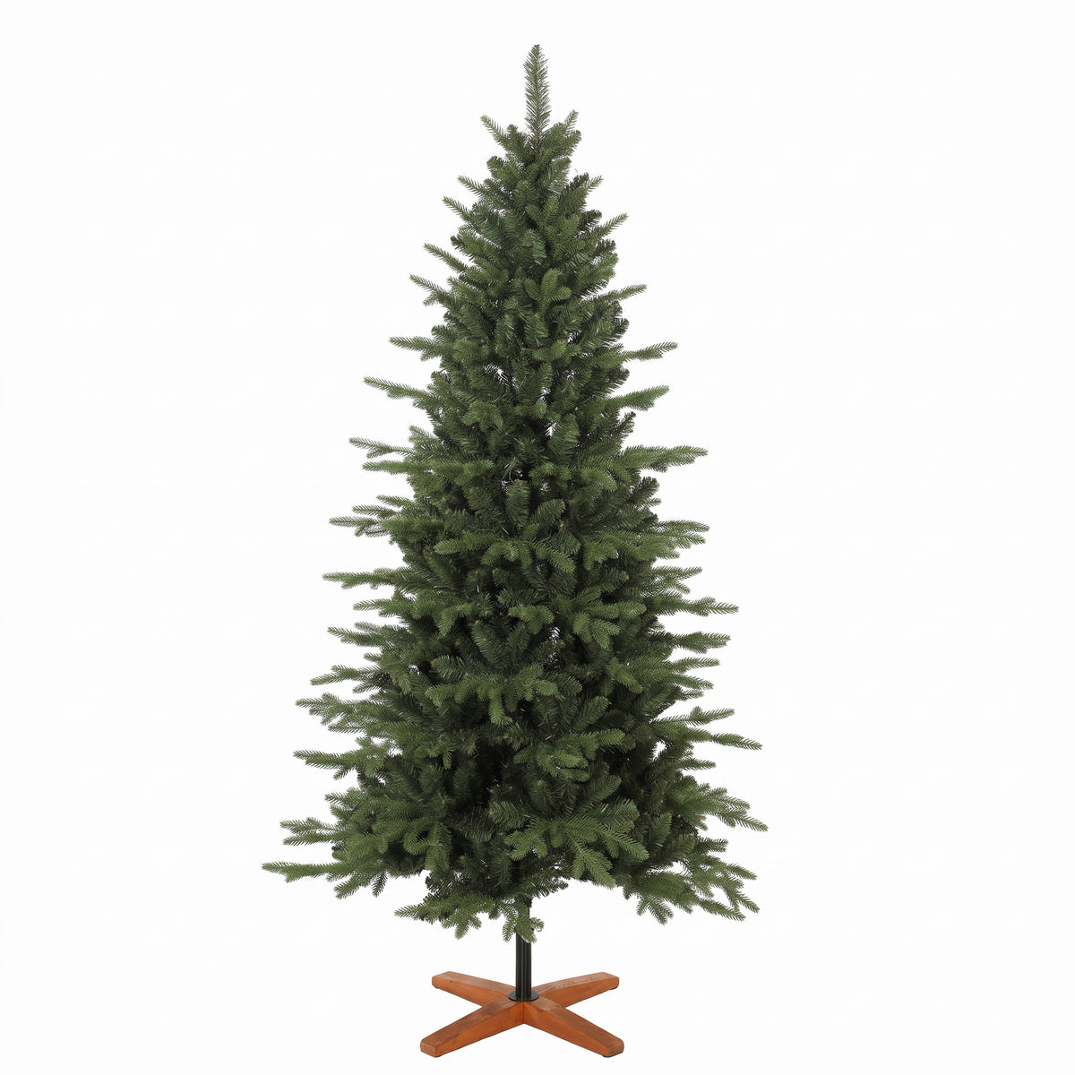 Árvore de Natal Artificial 180 cm com Base Dobrável em Madeira Abertura Automática Verde — foto 1