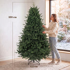 Árvore de Natal Artificial com Aspeto Real Pinheiro com 1237 Pontas Moldadas e Suporte Metálico 180 cm Verde — foto 2