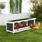 Ninho para Galinhas com 3 Compartimentos com Base Elevada e Telhado em Madeira e Betume 95x37x34 cm Cinza — imagem 5