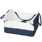 Assento de carro para cães com cinto de segurança e fixação, assento de carro para cães 55 x 46 x 32 cm azul-marinho — foto 1