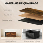 Cómoda de Quarto com 5 Gavetas, Cómoda em Tecido com Tampo de Madeira, Castanho e Preto — imagem 6