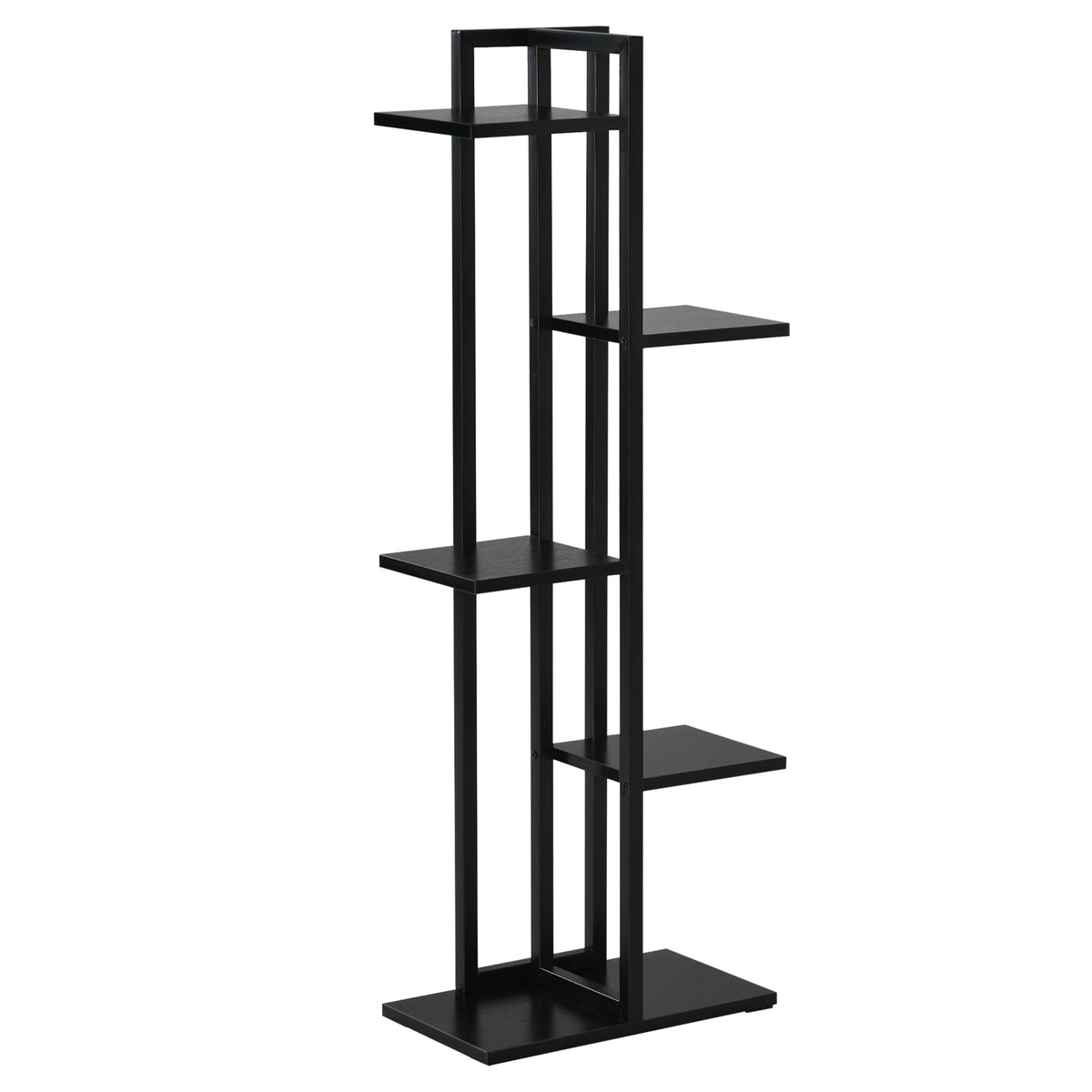 Estante de flores em aço 5 níveis interior e exterior suporte de plantas para jardim varanda sala 40x22x113cm preto — foto 1