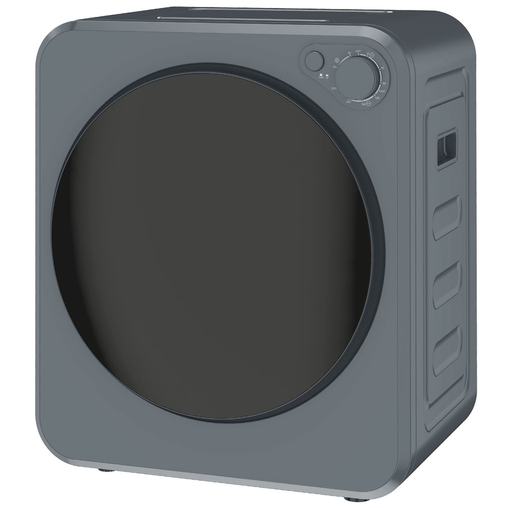Mini Secadora de Roupas 4 kg com 5 Programas até 60 ℃ 800 W/400 W Secadora de Exaustão com Tambor em Aço Inox Cinza — imagem 7