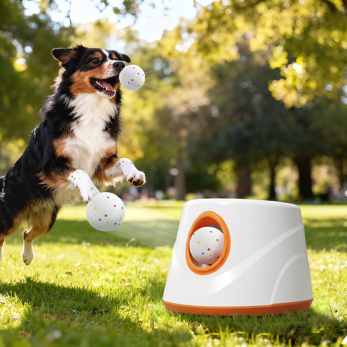 Lançador Automático de Bolas para Cães com 6 Bolas em ETPU e 3 Distâncias Ajustáveis 6/10/14 m, Laranja — imagem 10