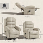 Poltrona Elevatória Elétrica Poltrona Elétrica com Função de Massagem e Aquecimento 87x87,5x108 cm Bege — foto 2
